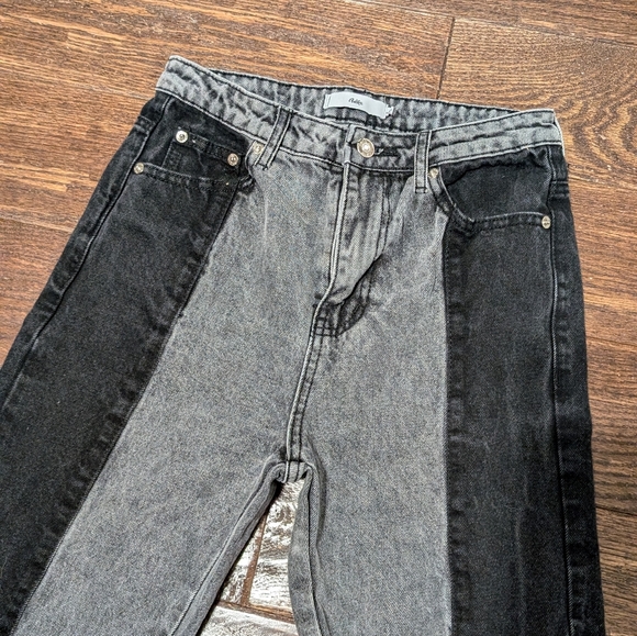 Adika Two-Tone Denim Jeans Gray and Black - Picture 4 of 7
